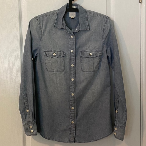 J. Crew Button Down Tailored Denim Shirt - Picture 5 of 7